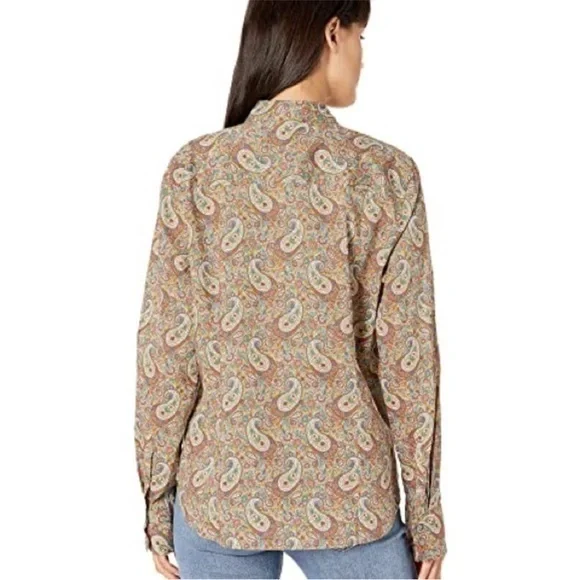 J. Crew Olive Green Slim Perfect Button Down Shirt in Liberty Lee Manor Paisley - Picture 4 of 13